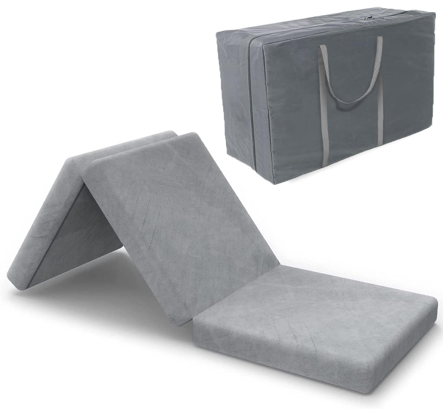 SINWEEK Tri Folding Mat Topper side view showing compact, supportive design for small spaces