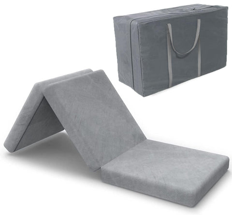 SINWEEK Tri Folding Mat Topper side view showing compact, supportive design for small spaces