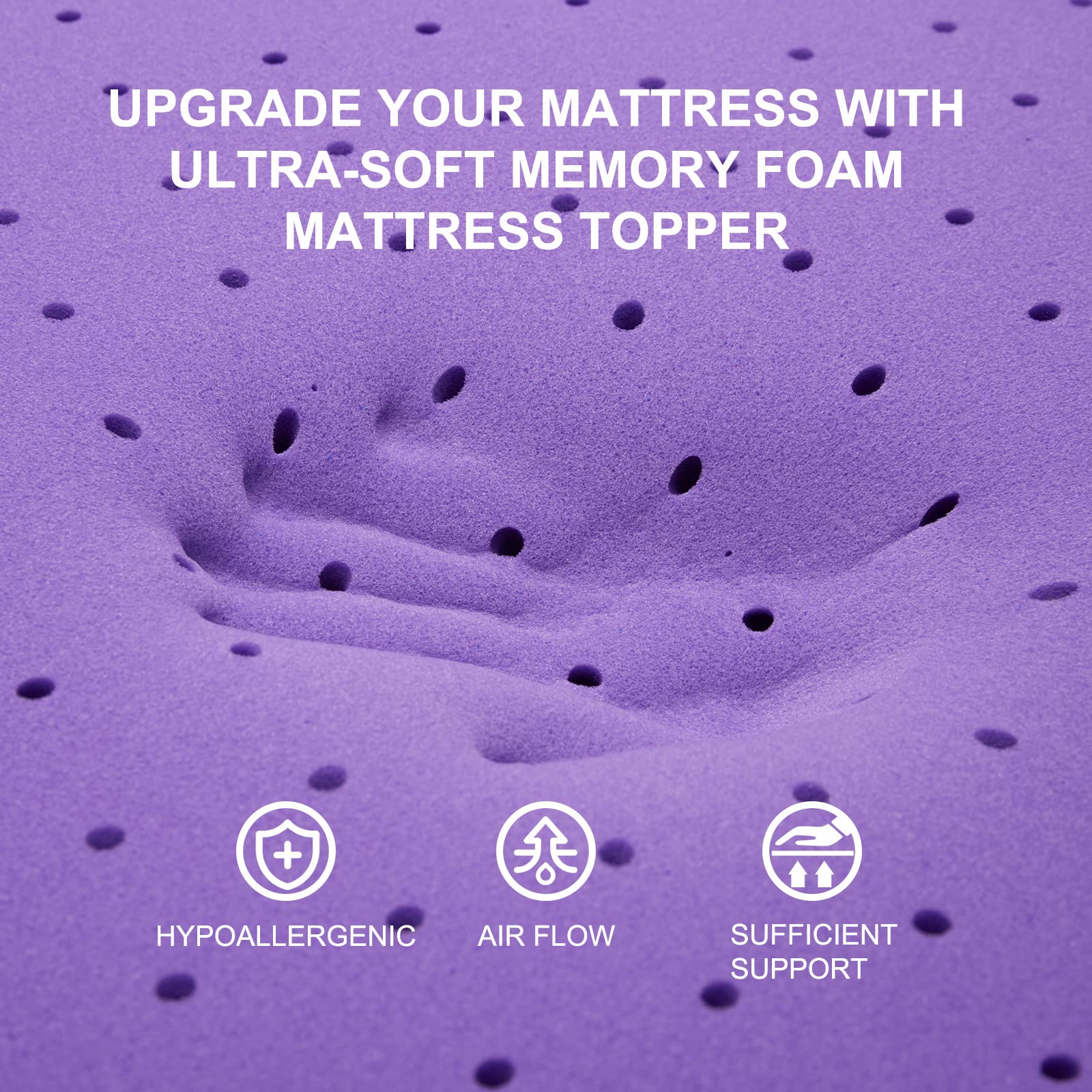 SINWEEK twin-size topper provides soft support on a standard bed.
