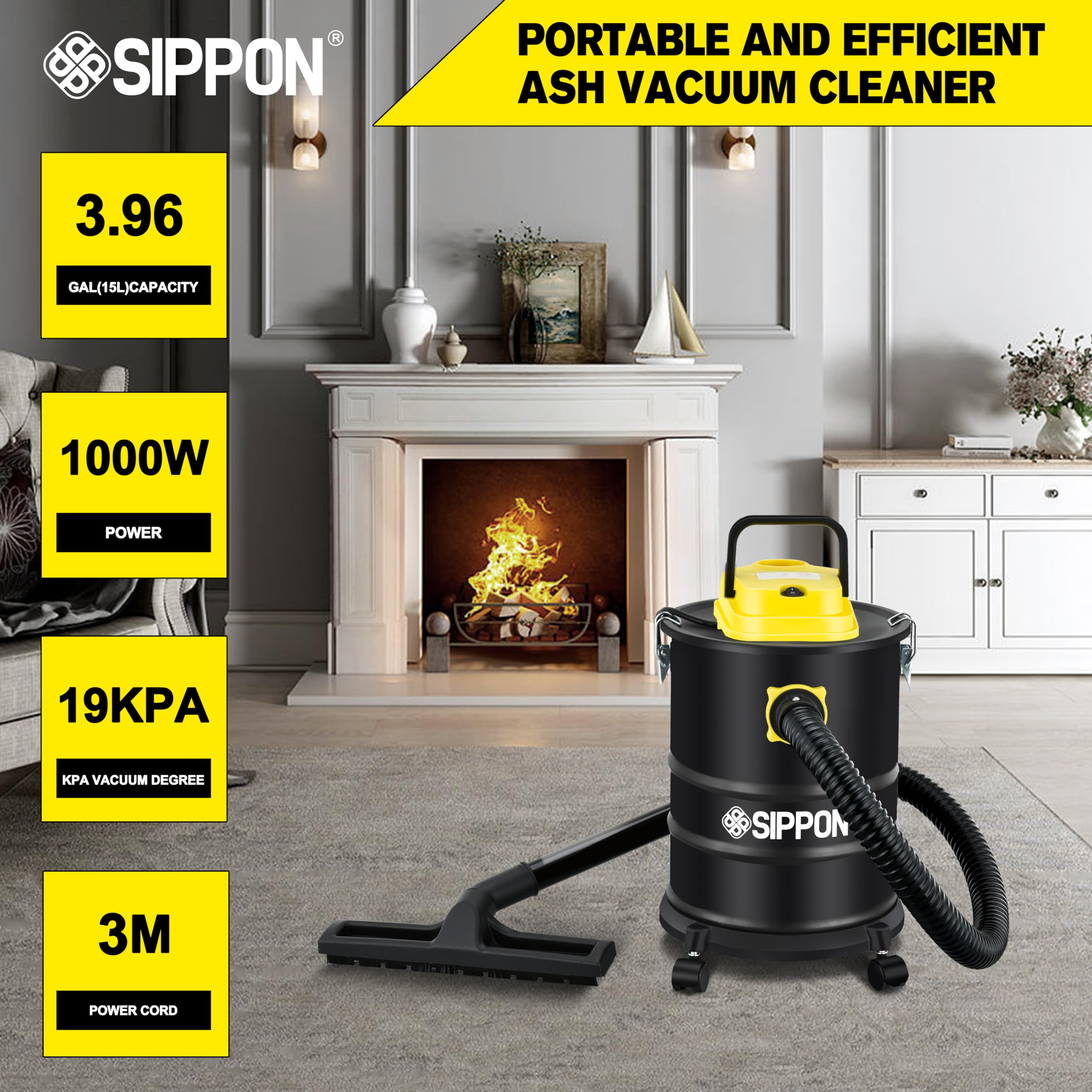 SIPPON ash vacuum operates as a blower for outdoor cleanup.