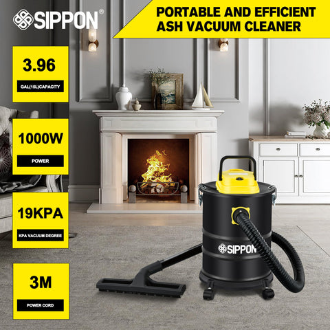 SIPPON ash vacuum operates as a blower for outdoor cleanup.