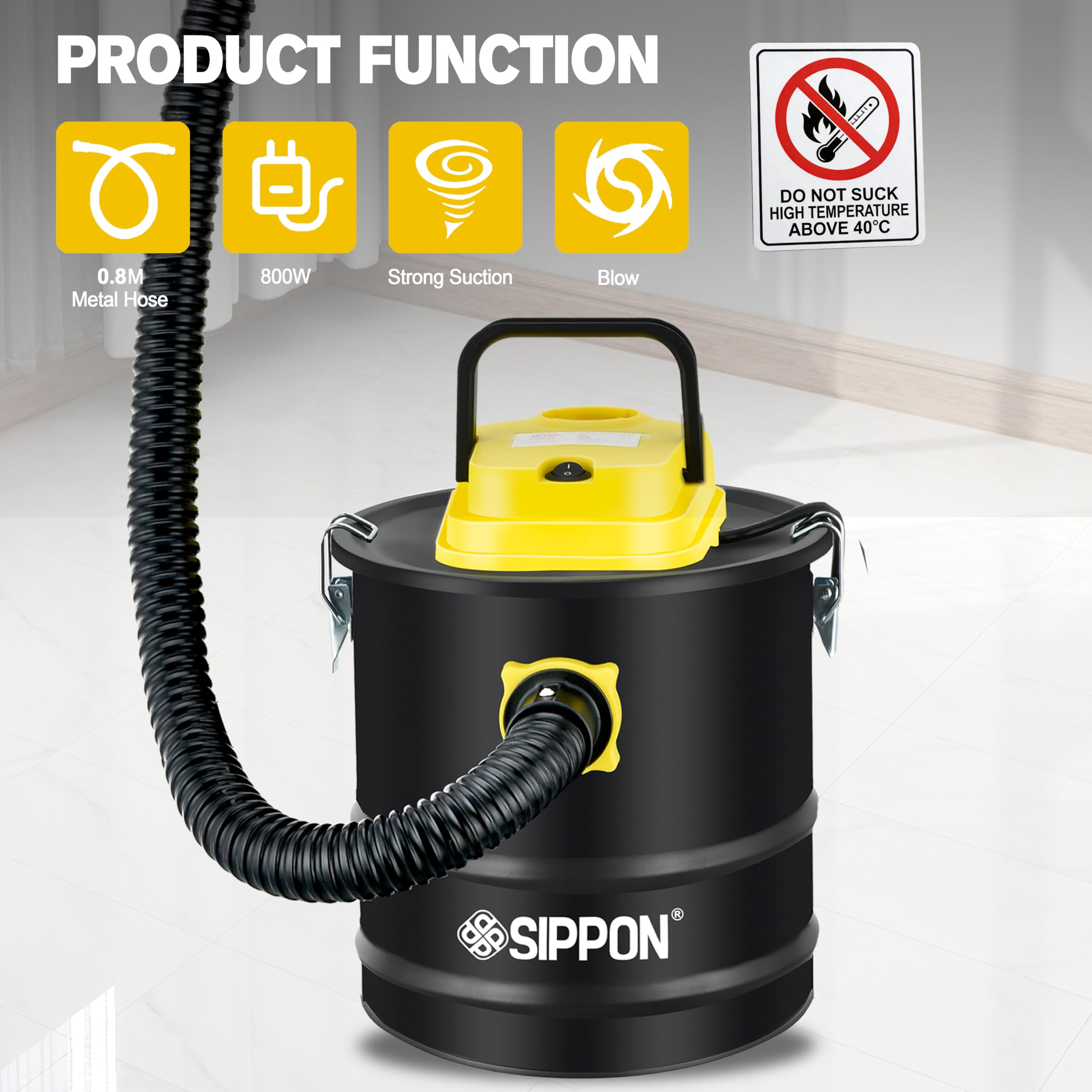 SIPPON heat-resistant hose handles hot ashes safely