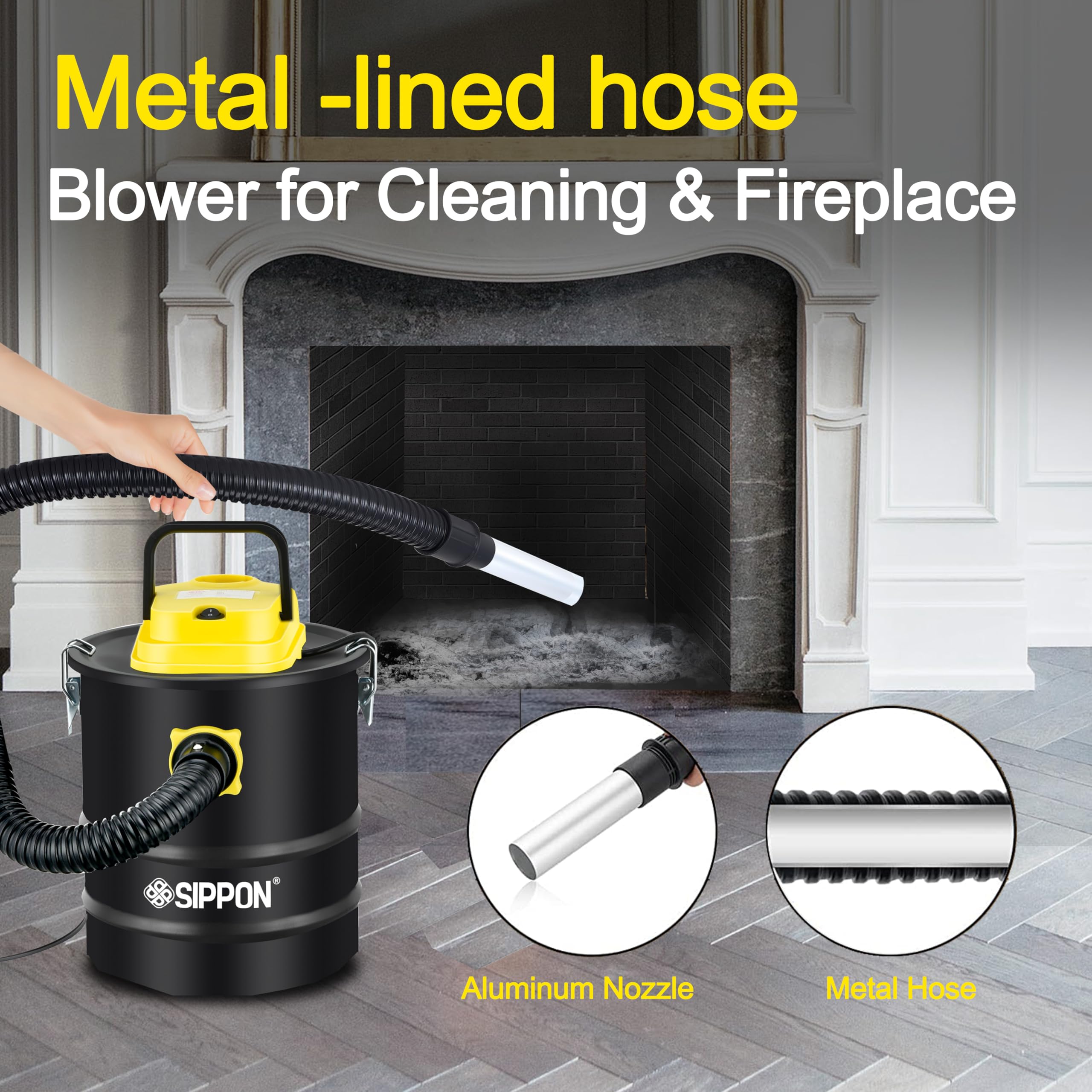 SIPPON pellet stove vacuum nozzle reaches tight corners