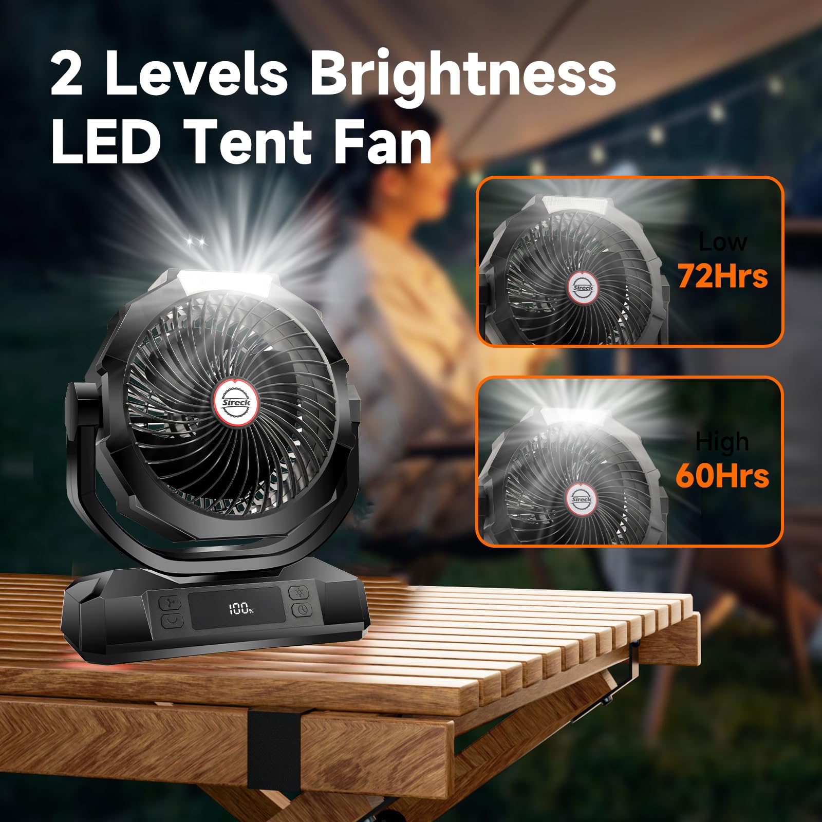 Sireck 45-90 degree auto-oscillation and tilt for flexible airflow.