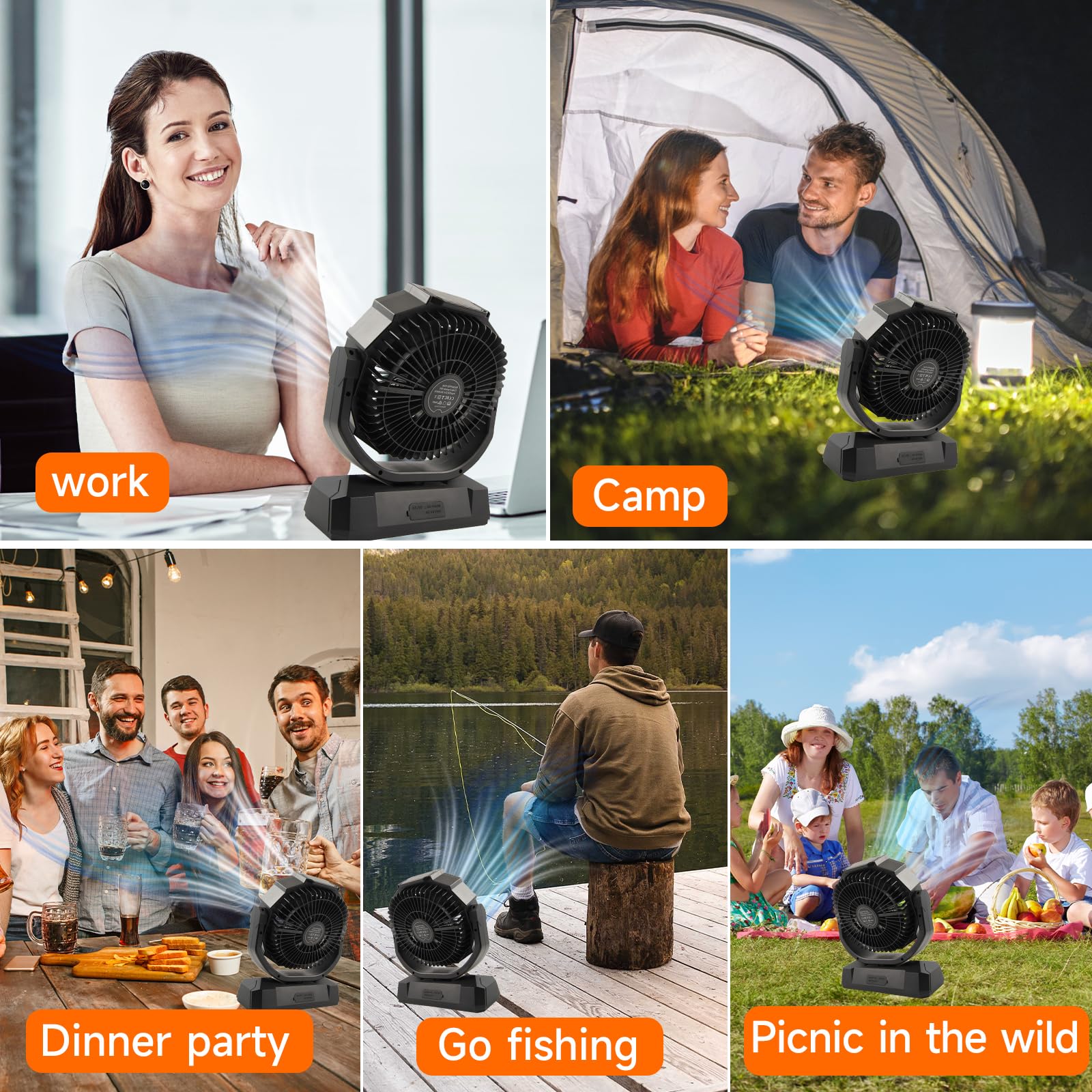 Sireck portable desk fan with hanging hook for flexible setup.