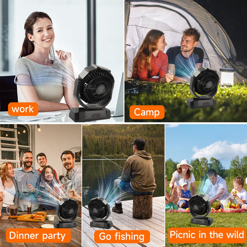 Sireck portable desk fan with hanging hook for flexible setup.