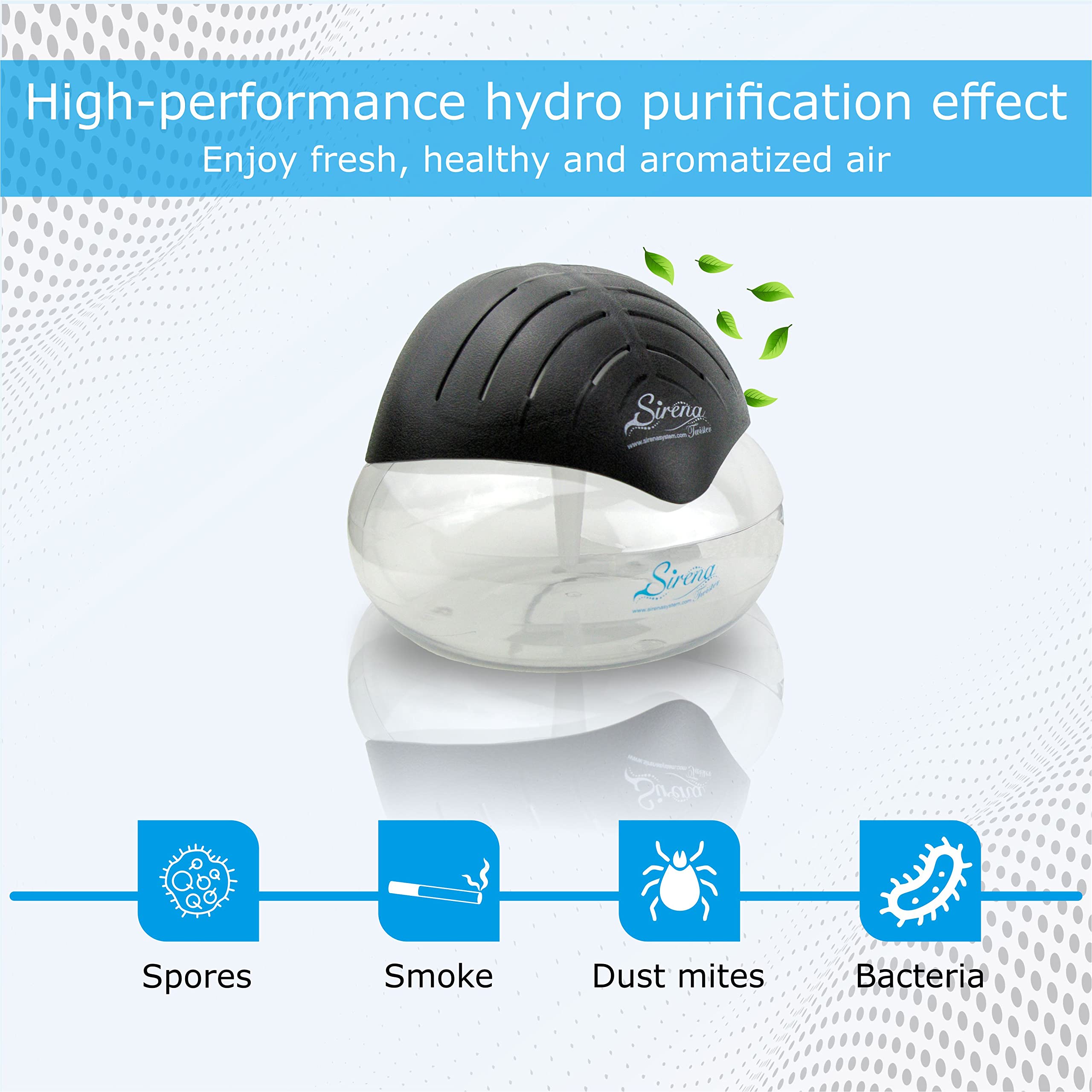 Sirena Twister filters pet dander and lint for fresher room air