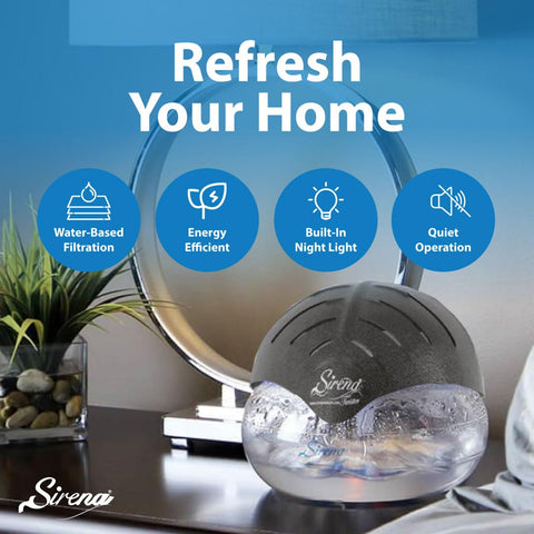 Sirena Twister Water-filter system reduces odors and smoke in living spaces