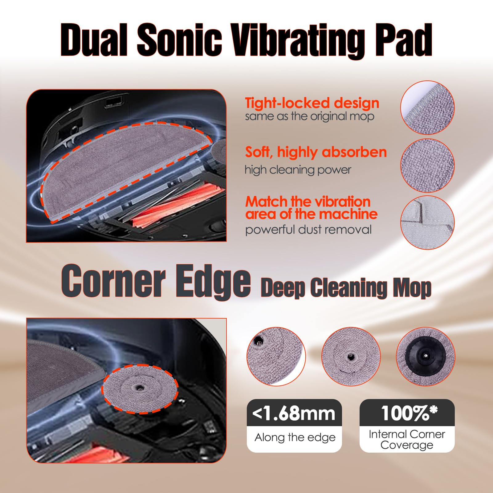 Siryele S8 MaxV Ultra side brush reaches corners for thorough cleaning