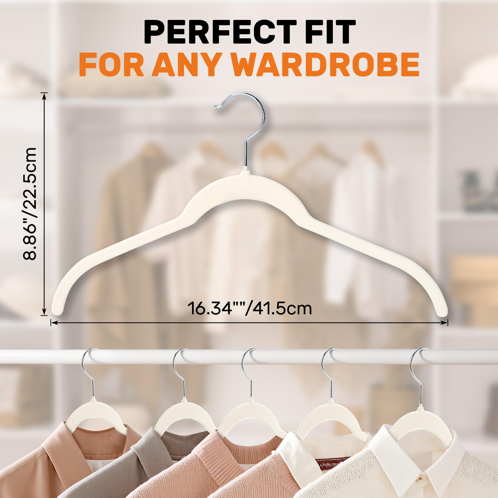 Sishynio curved hanger design preserves garment shape and reduces wrinkles.