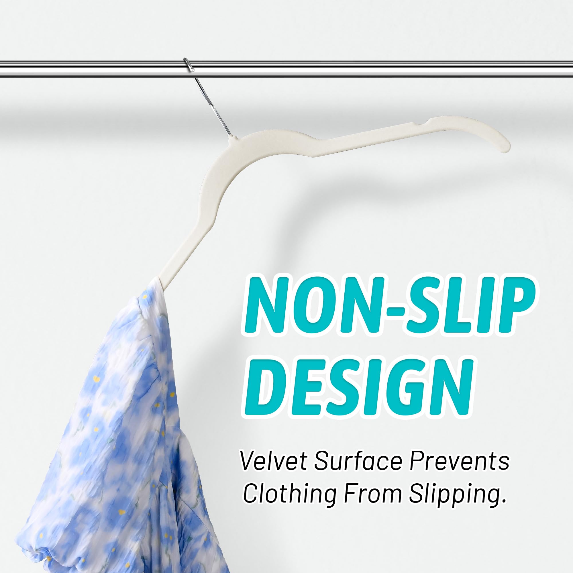 Sishynio velvet hanger non-slip surface prevents slips.