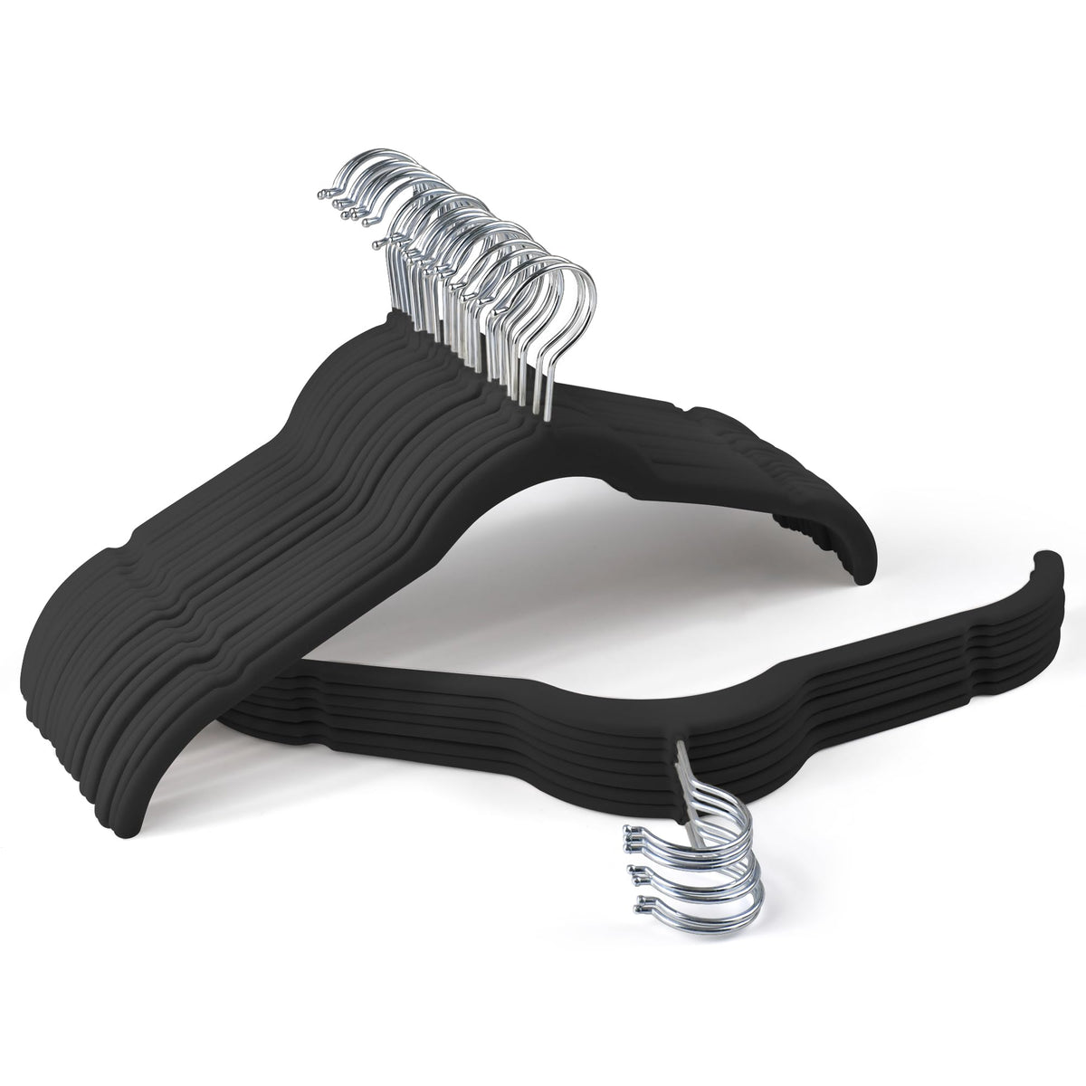 Sishynio Premium Velvet Hangers with space-saving design keep shirts neatly organized.