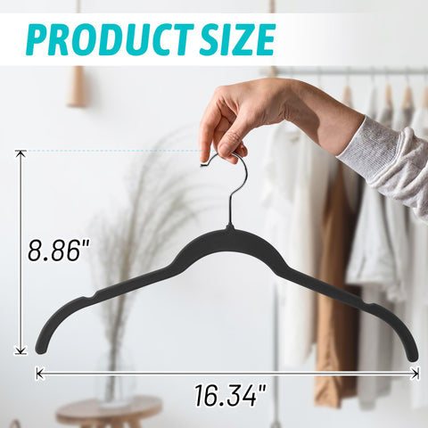 Sishynio velvet hangers with 360-degree hook for easy access.