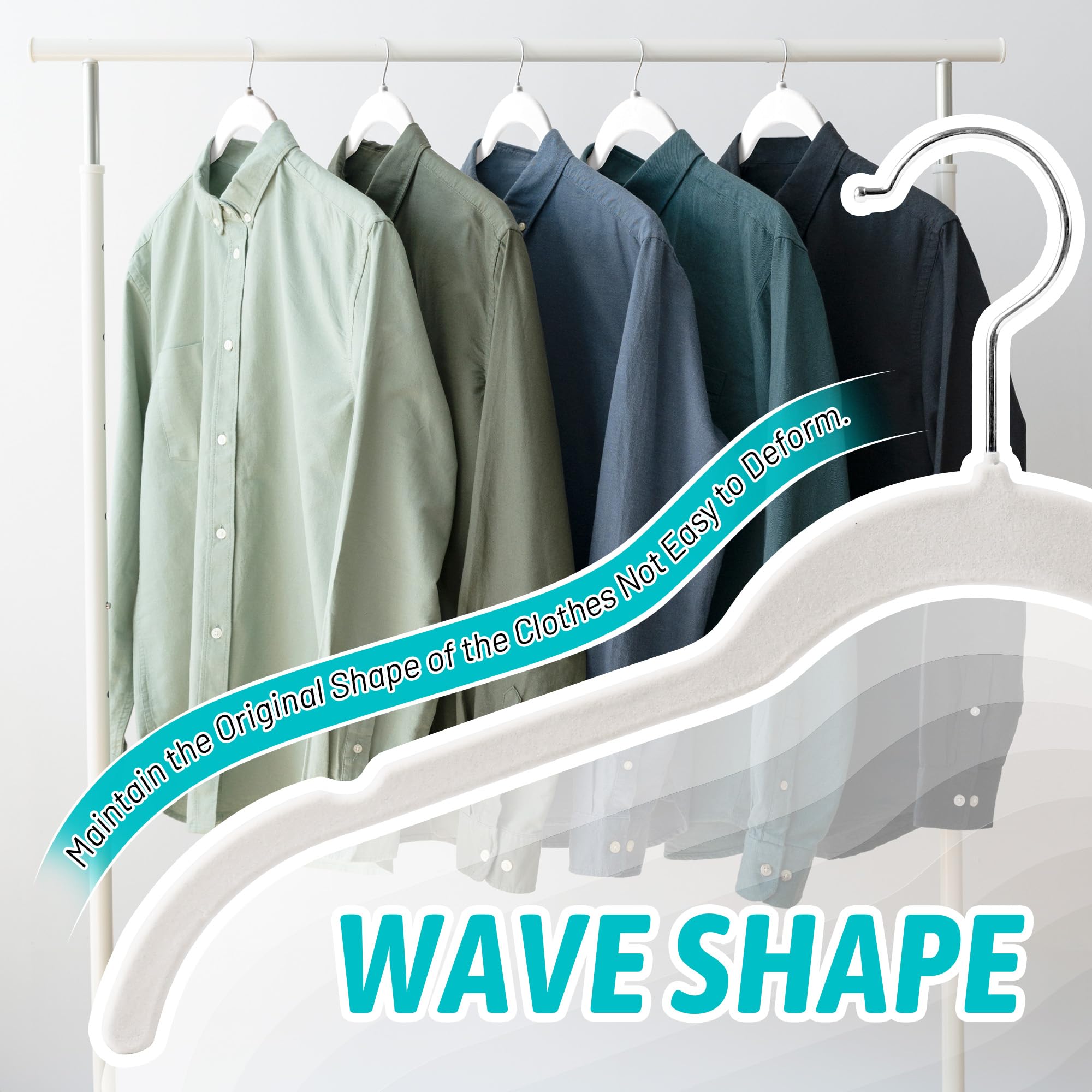 Sishynio slim profile hangs more in tight closets.