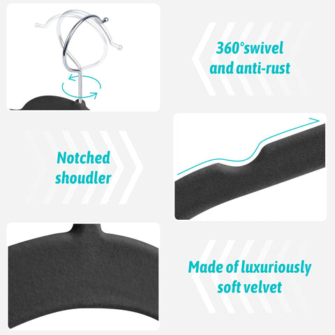 Sishynio slim-profile velvet hangers maximize closet space.