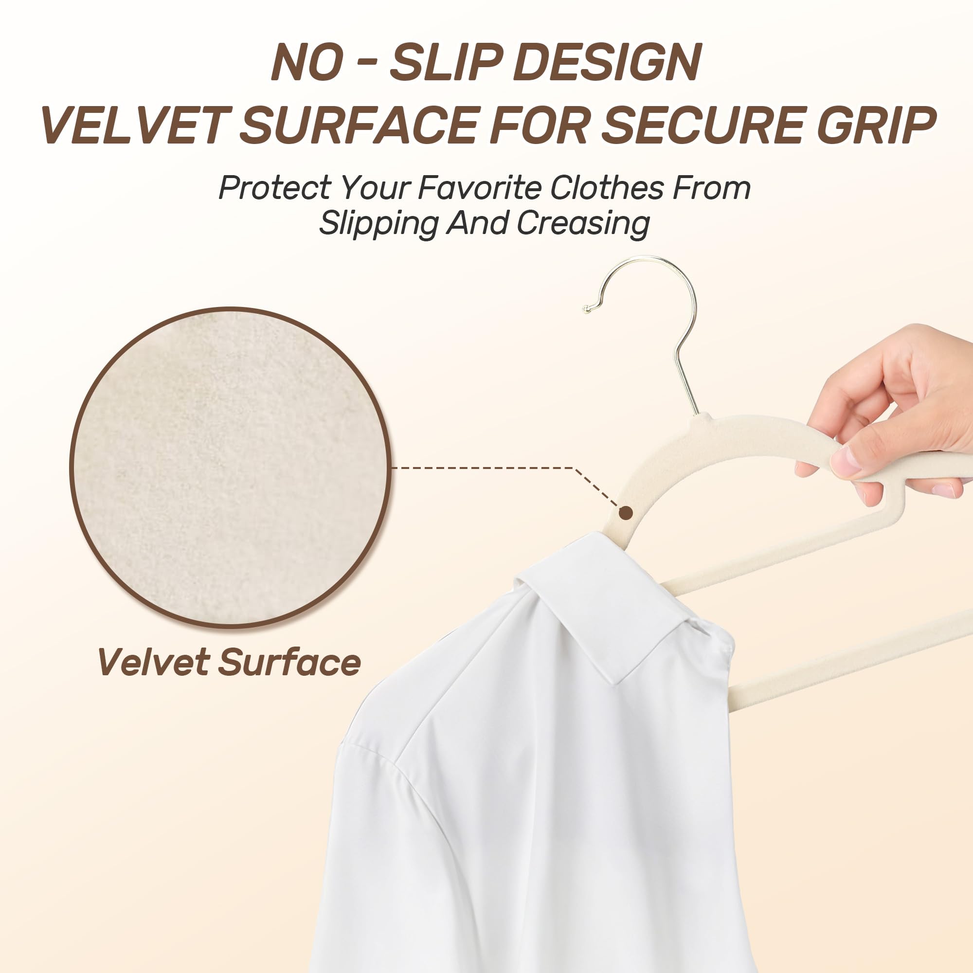 Sishynio ultra-slim design hanger demonstrates efficient closet space savings.