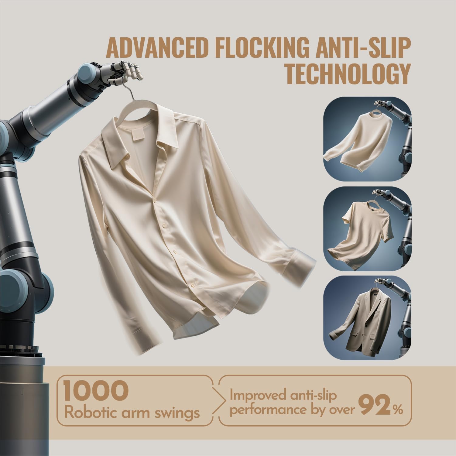 Sishynio velvet hangers with 360° swivel hook for easy access.