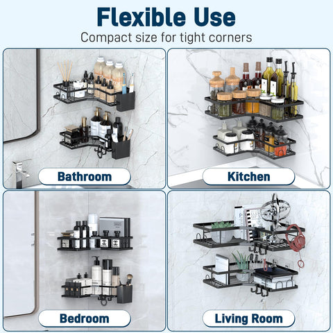Sitlais corner shower caddy removable hooks offer flexible organization