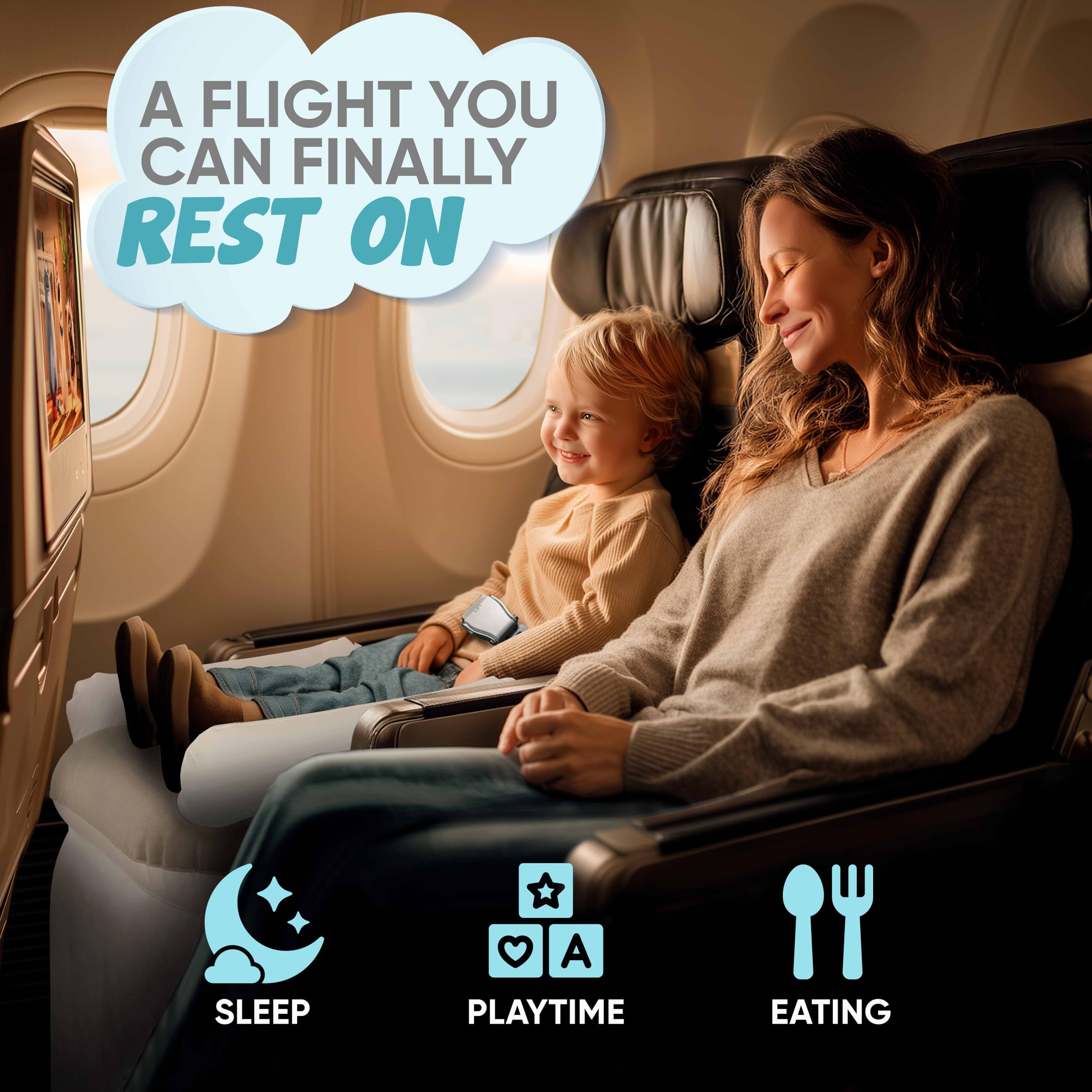 Sittina Toddler Airplane Bed packed in compact carry bag for easy travel