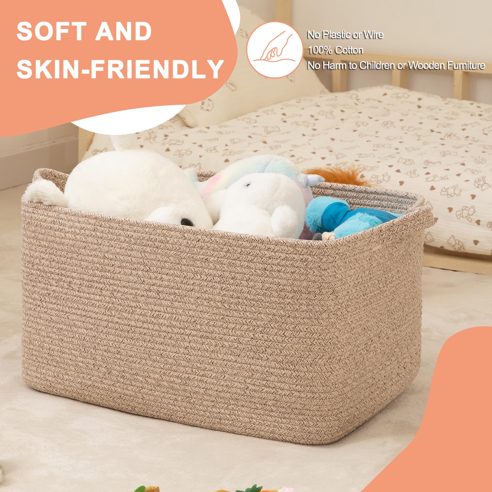 SIXDOVE multi-room storage basket fits living room and nursery