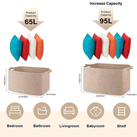 SIXDOVE 65L basket opened with pillows for large capacity