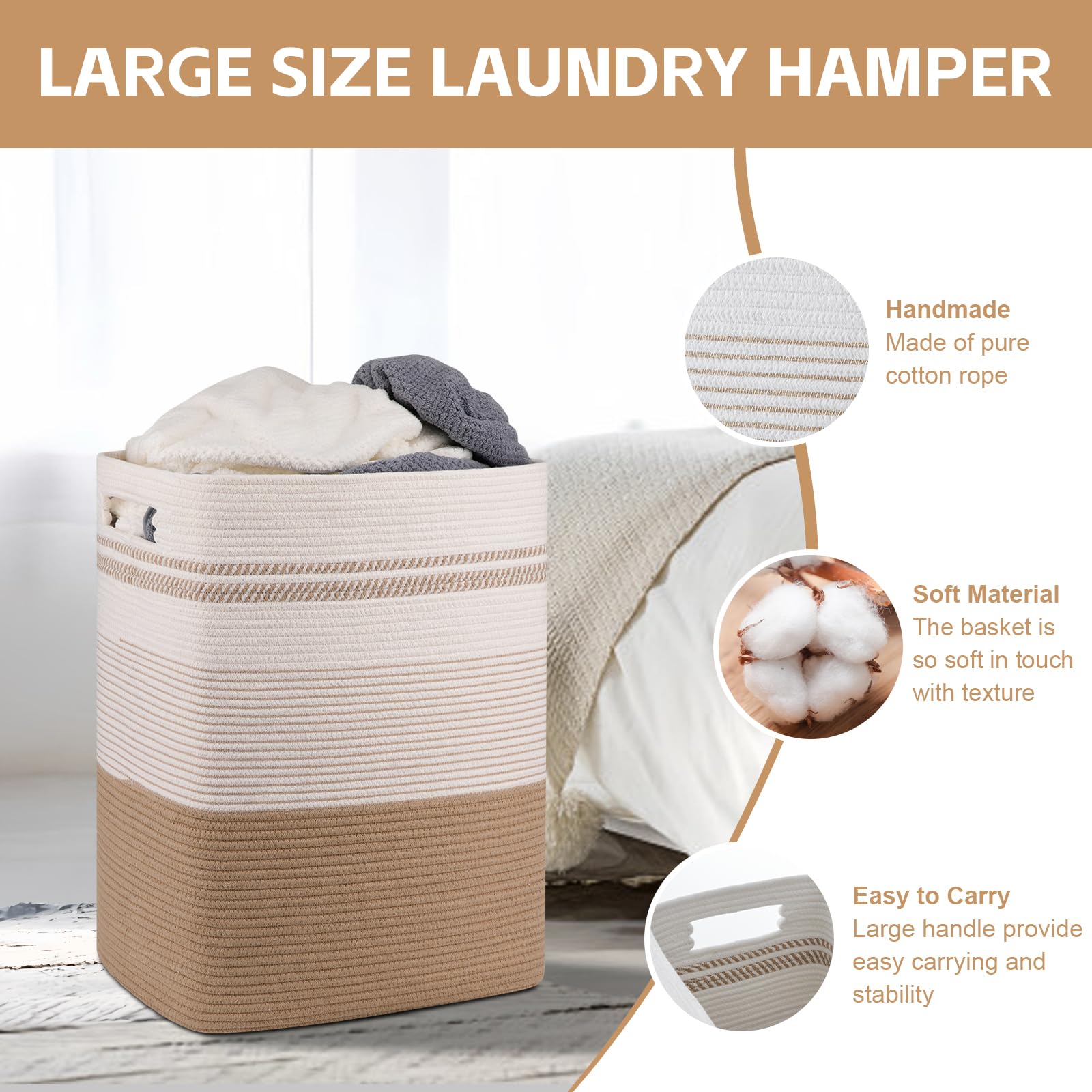 Smooth woven bottom prevents scratches on hardwood floors.