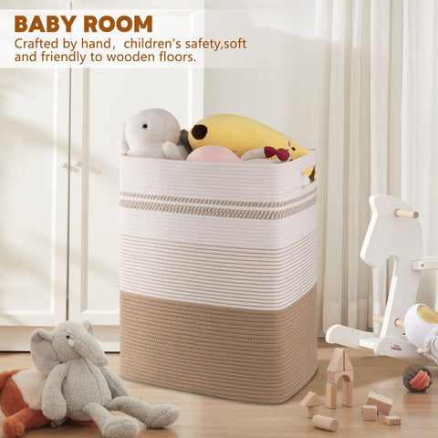 SixDOVE 80L laundry basket, folded-side view, collapsible for space-saving storage.