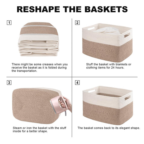 SIXDOVE basket ships flat and folds for easy storage.