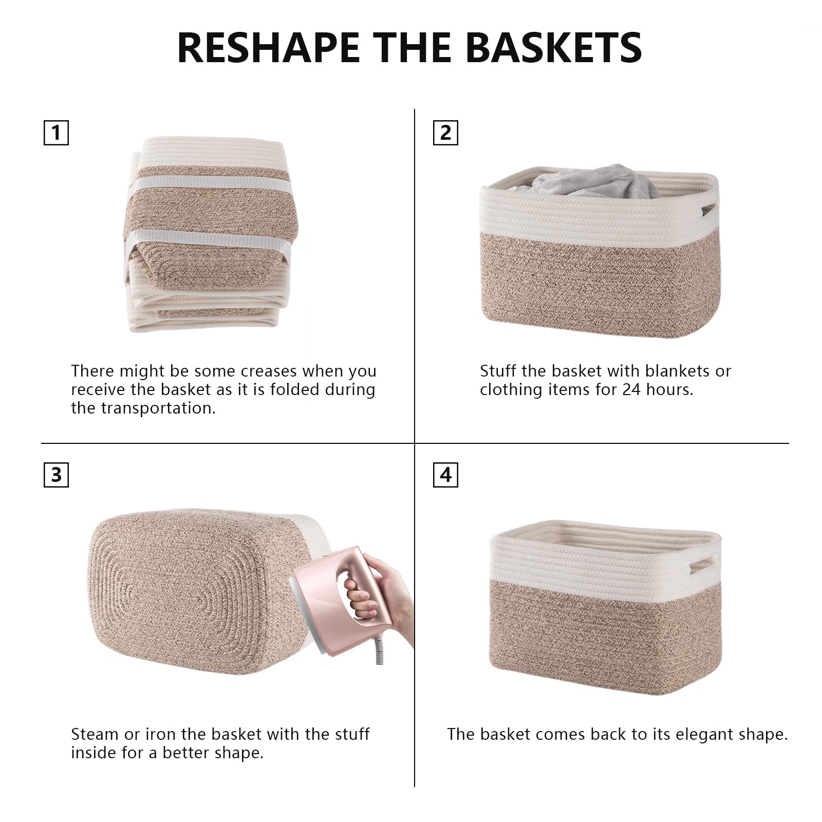 SixDOVE elegant woven basket adds rustic charm to decor.
