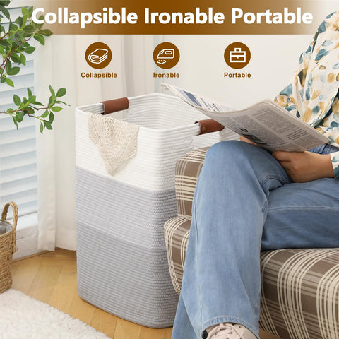 SIXDOVE large-capacity storage basket for blankets, pillows, and multi-use needs.