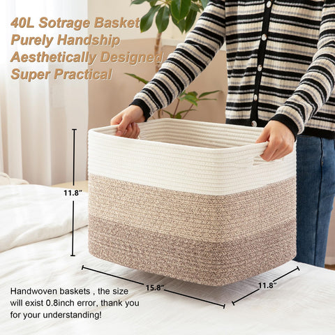 Soft cotton rope SIXDOVE basket with gentle texture for family use.