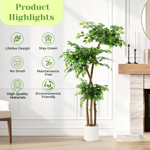 Adjustable branches on the SIYEGIFT ficus tree for customizable fullness