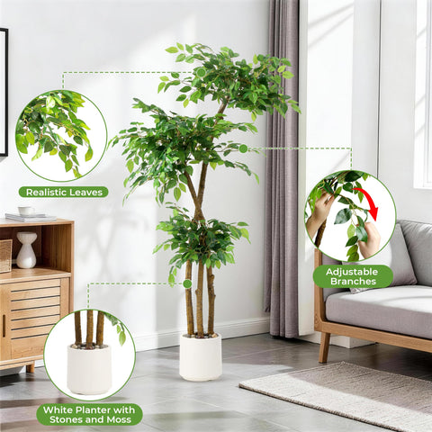SIYEGIFT ficus tree in an office decor setup