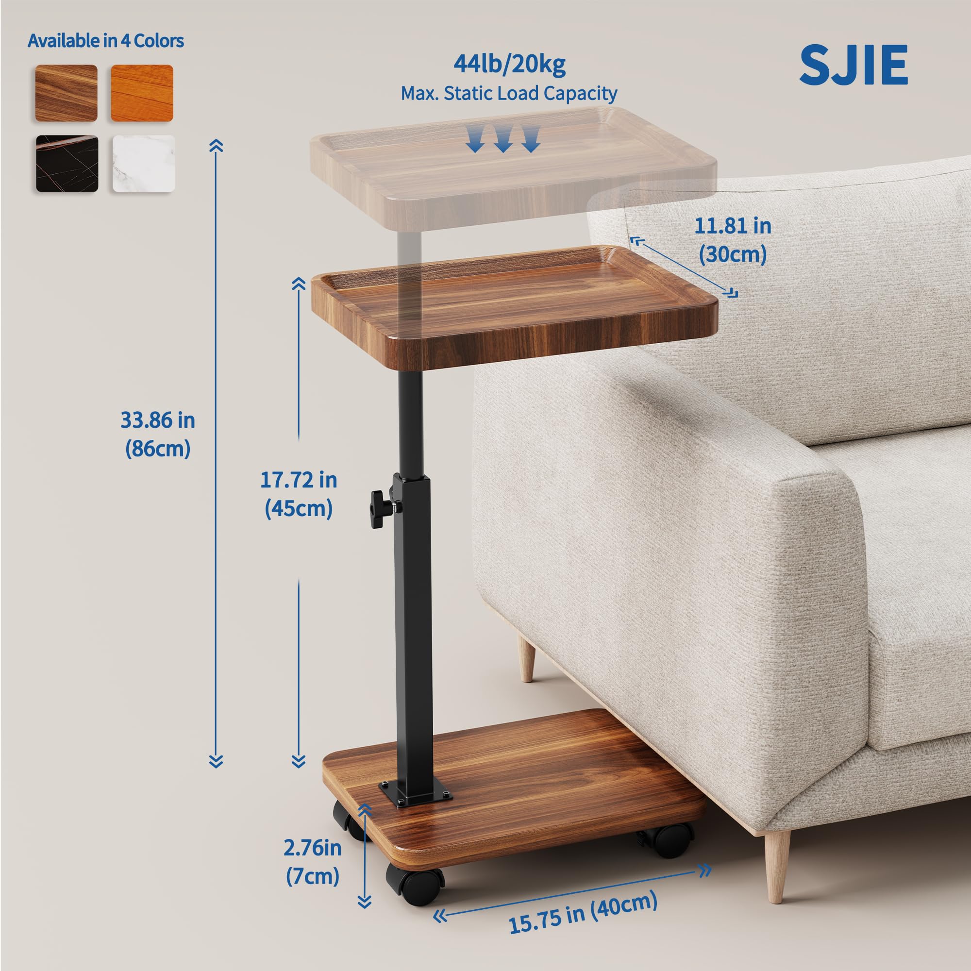 SJIE C Table End Table 360° swivel enables easy access from any seating position.
