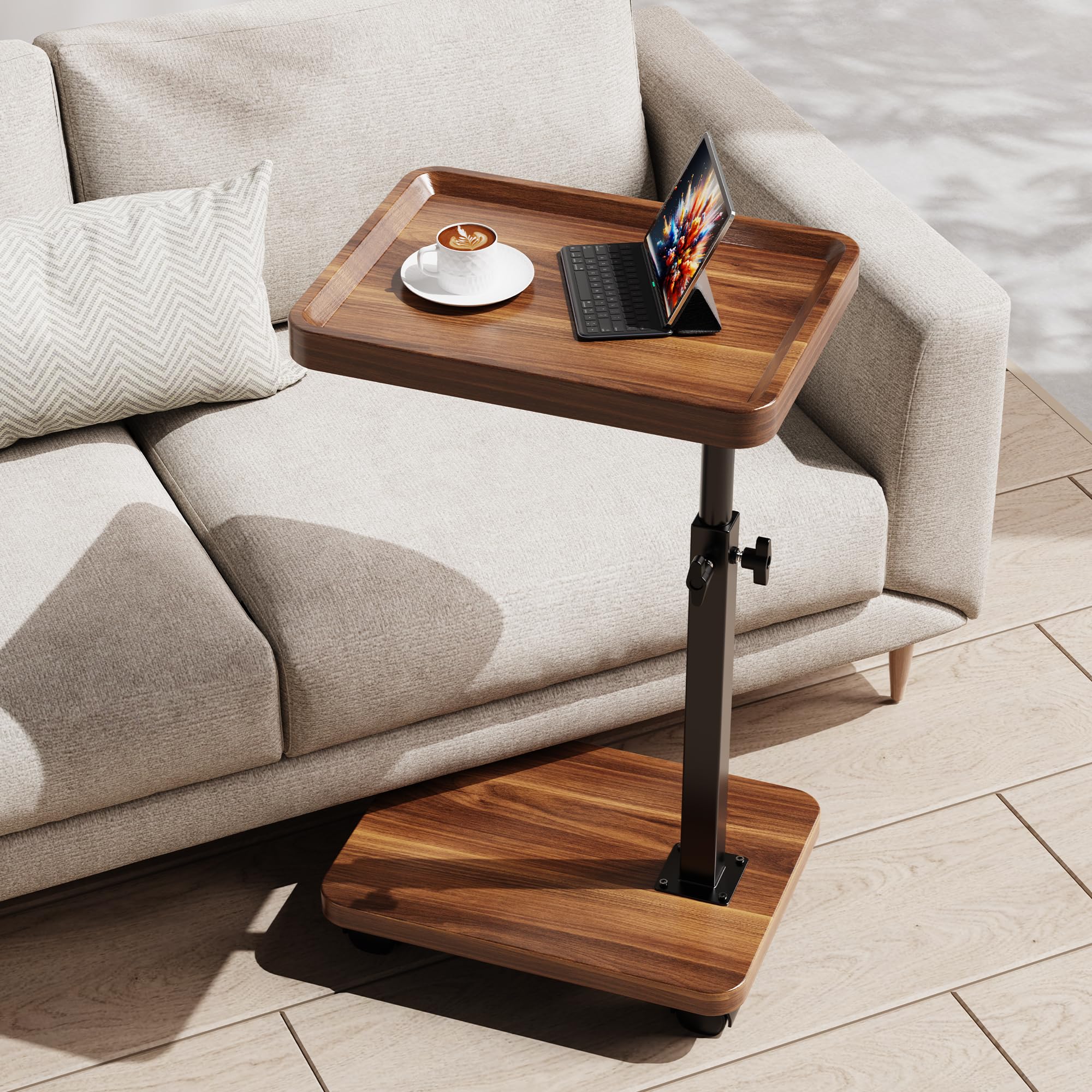 SJIE C Table End Table adjustable height for sofa use and bedside setup.