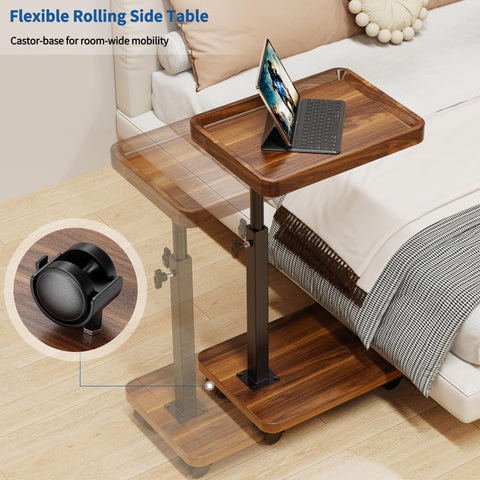 SJIE C Table End Table concave edge prevents spills and keeps items secure.