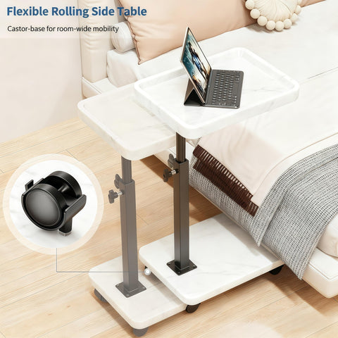 SJIE C Table supports laptop and snacks for couchside dining