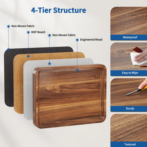 SJIE C Table End Table wood top suits laptops and light meals.