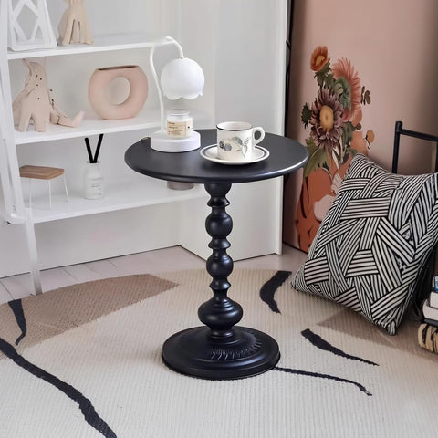 SJIE side table round top with matte finish, perfect for compact living rooms.
