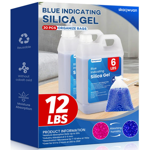Skaqwuan blue-indicating silica gel beads monitor moisture levels.