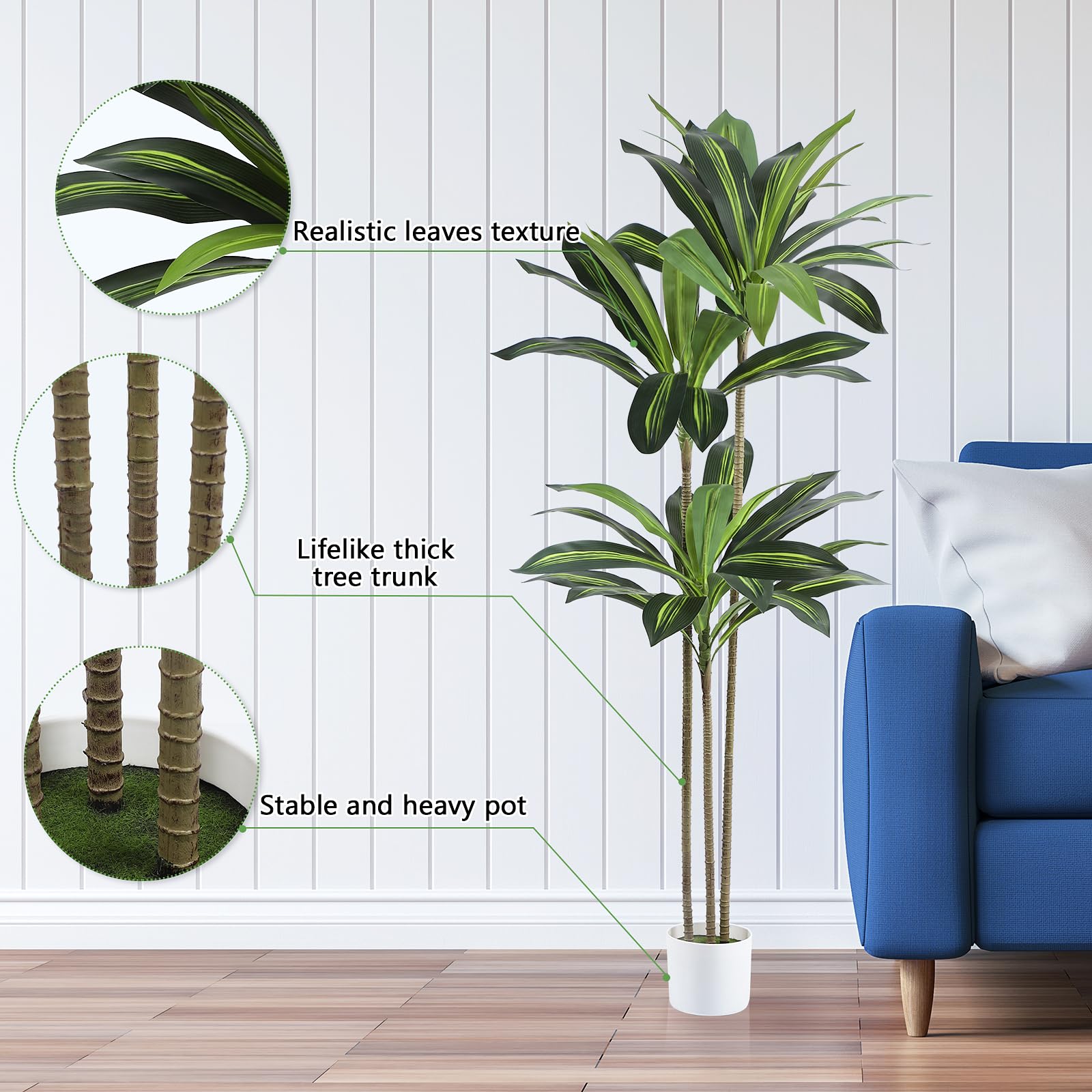 Skcoipsra dracaena branches adjustable for versatile styling.