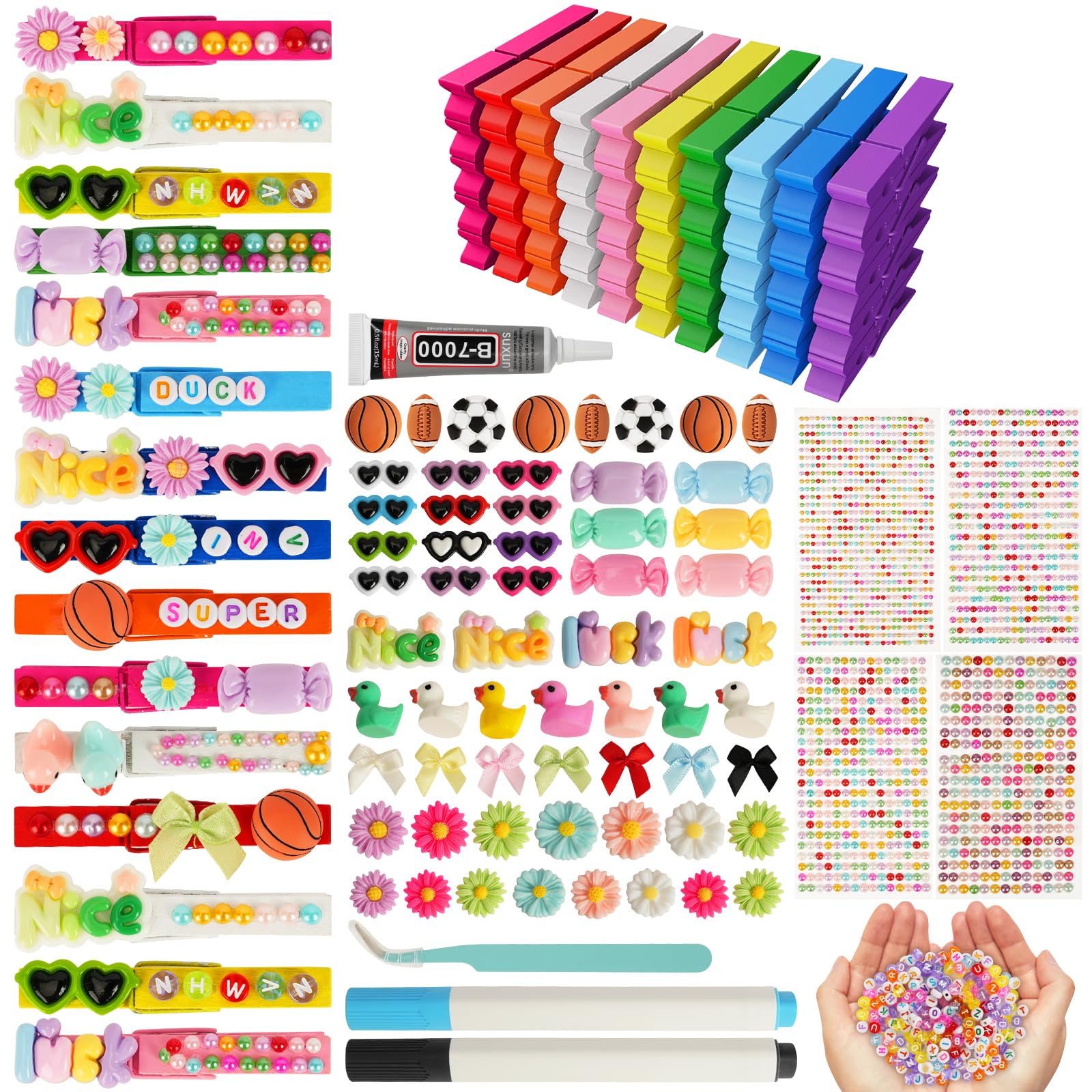 Skdtazrz wooden clips in bright colors for versatile DIY pins.