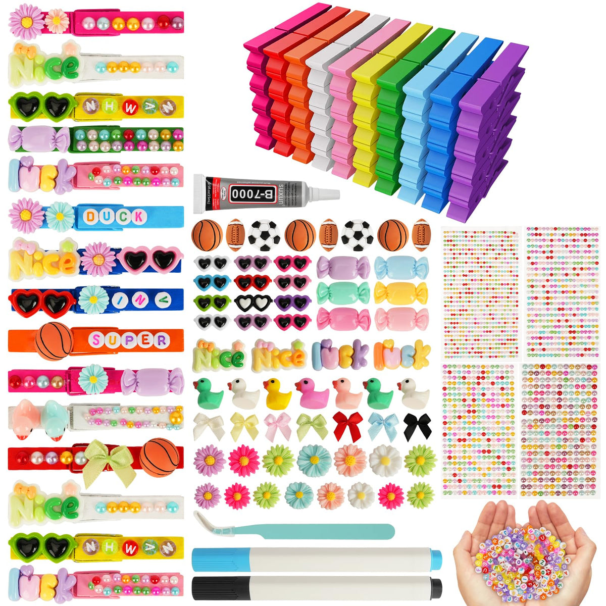 Skdtazrz wooden clips in bright colors for versatile DIY pins.
