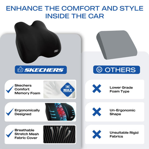 Skechers memory foam lumbar pillow for a comfortable home lounge