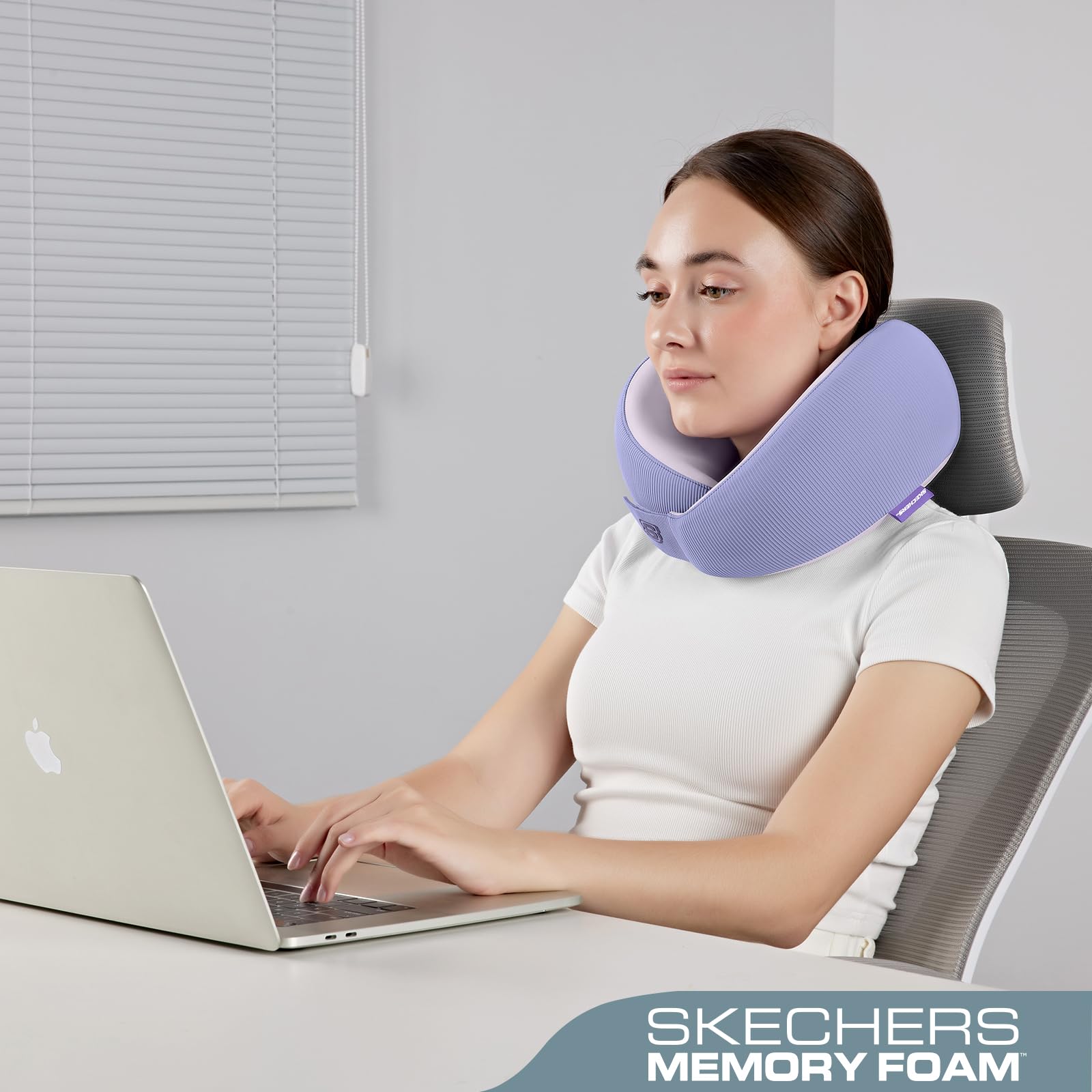 Skechers memory foam neck pillow compact for airplane use and on-the-go