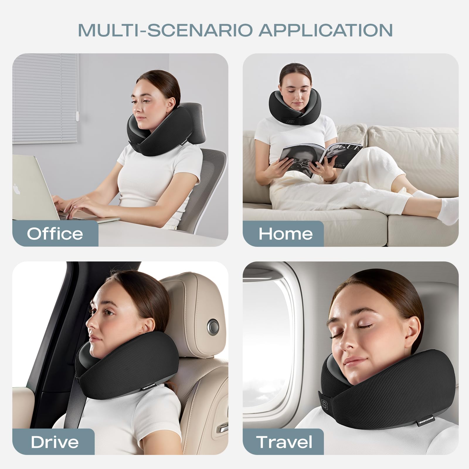Skechers memory foam neck pillow keeps you supported in airplanes and trains.