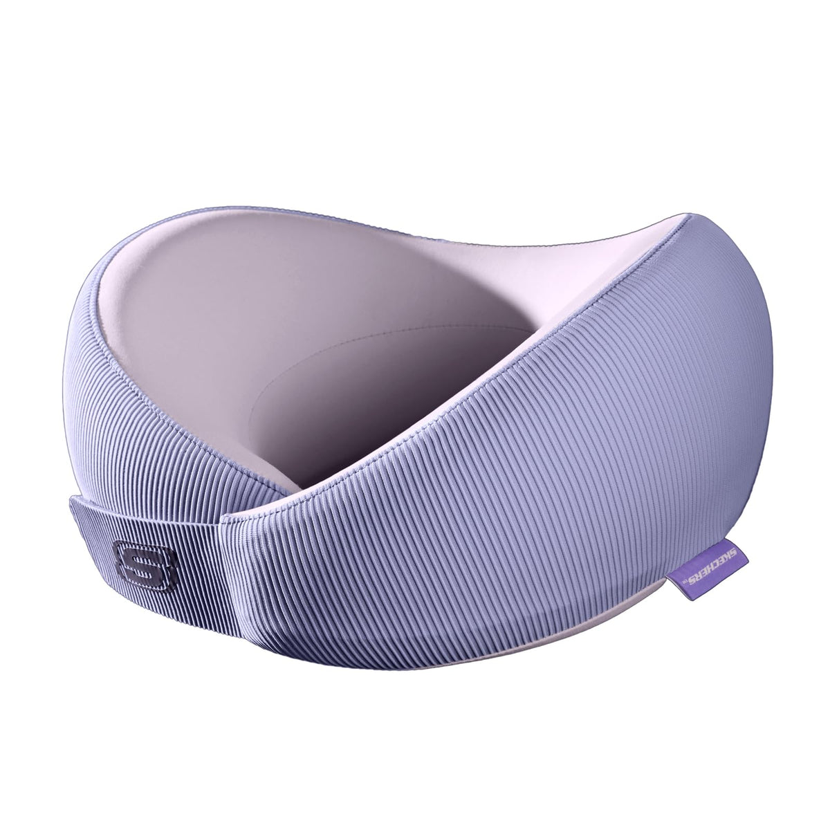 Skechers women's memory foam neck pillow showing ergonomic design for neck support