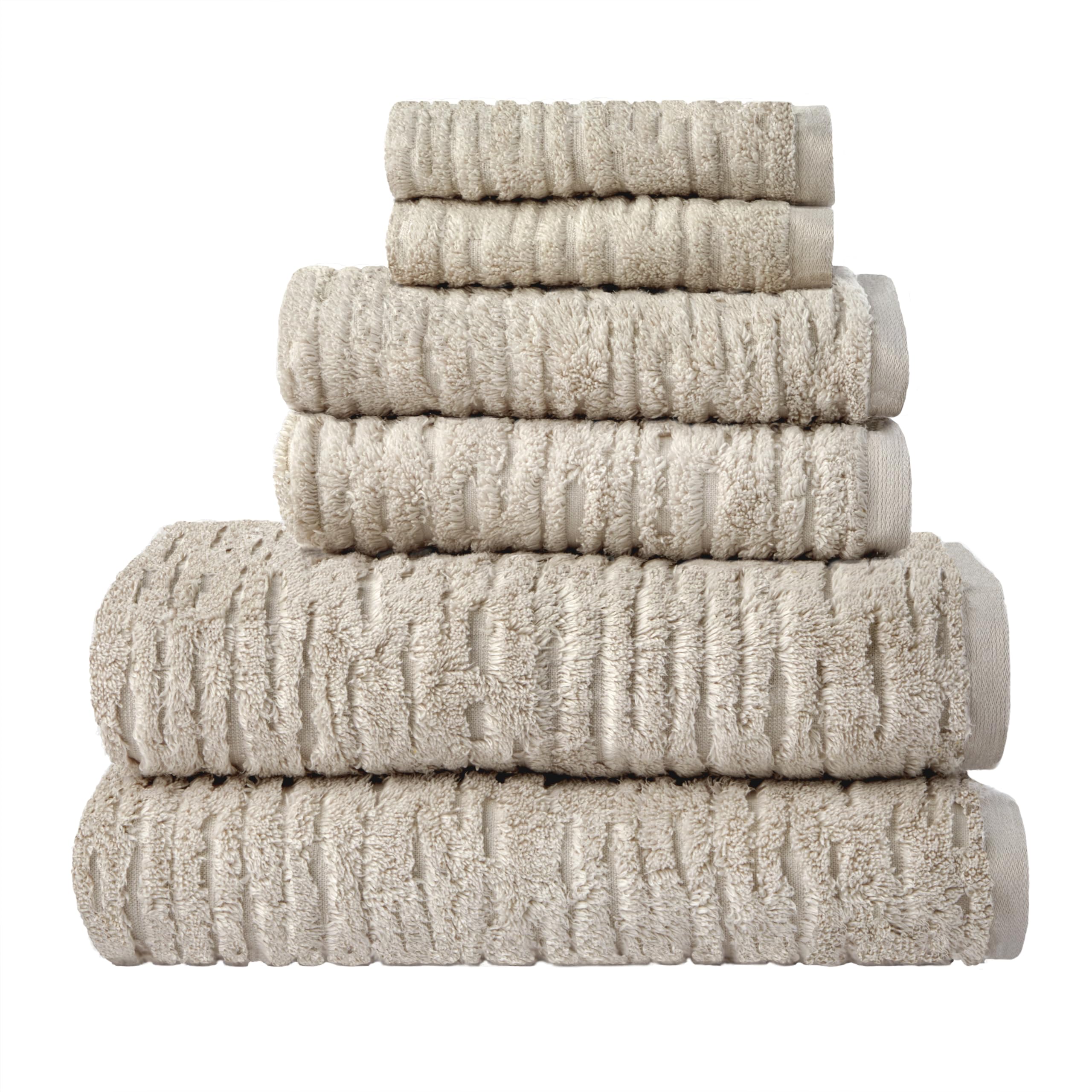 SKL Home CloudSoft 6-piece towel set on display highlighting luxurious softness and spa-like feel
