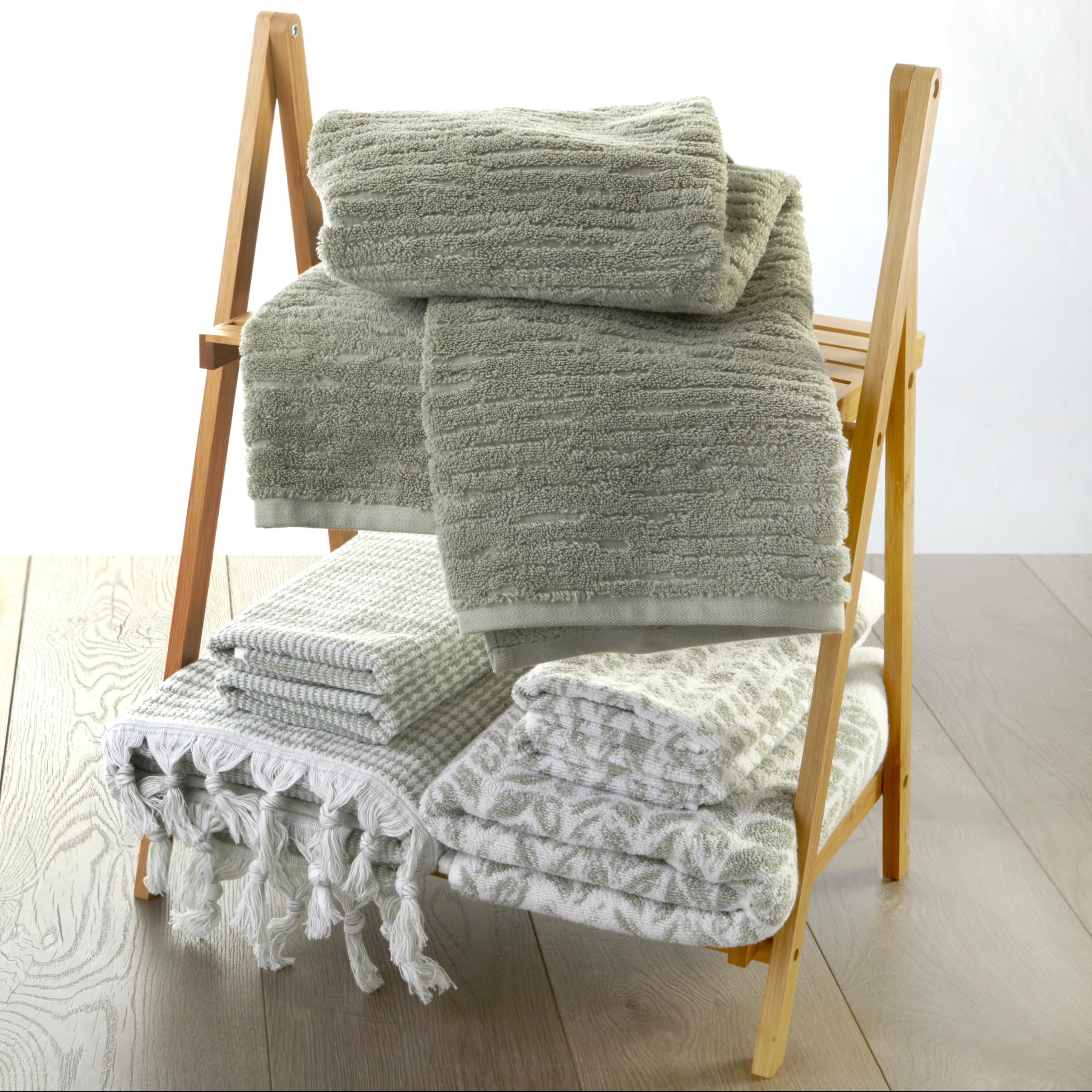 SKL Home CloudSoft hand towel sage machine-wash friendly for easy care