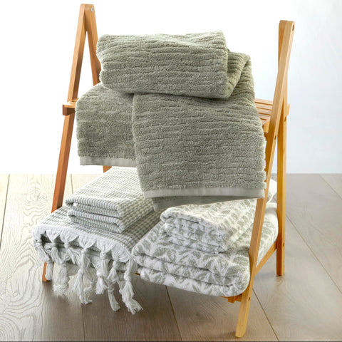 SKL Home CloudSoft hand towel sage machine-wash friendly for easy care
